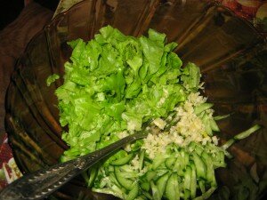  Салат, зернистый творог