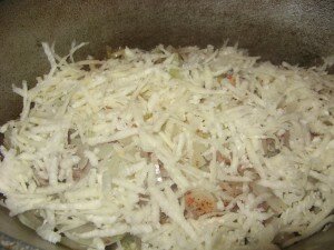 Овощное рагу с бараниной репа